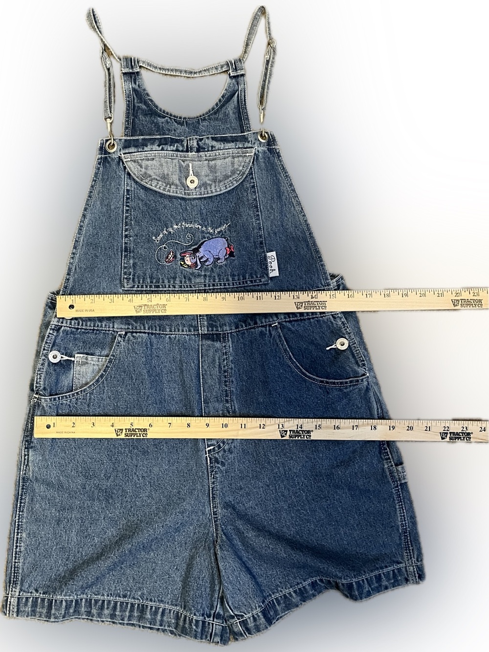 1990’s Jerry Leigh Disney Denim Eeyore Shortalls size M - Picture 4 of 9